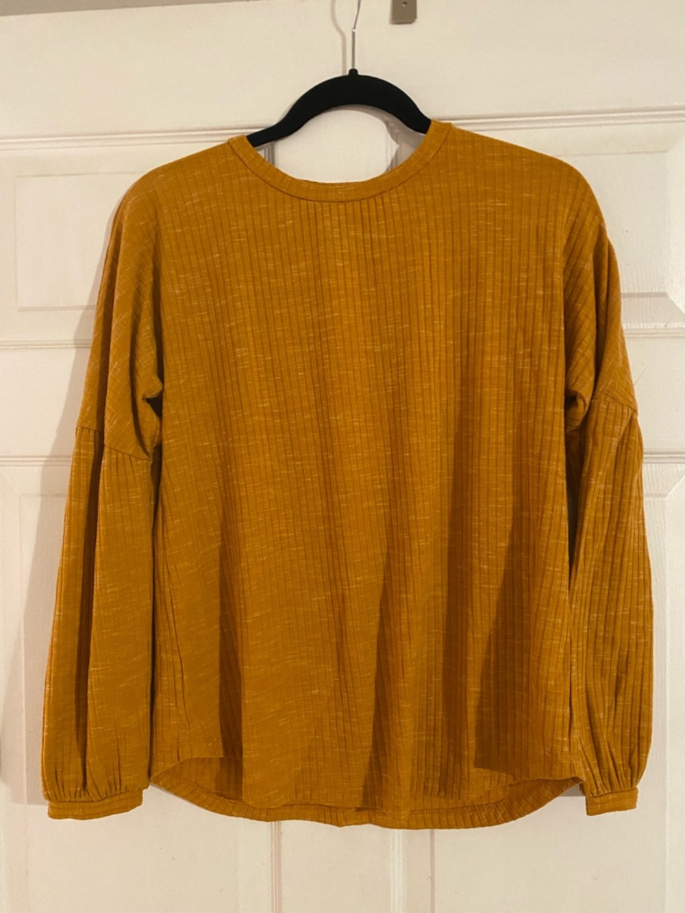 Juicy Couture Ribbed Mustard Crewneck Top